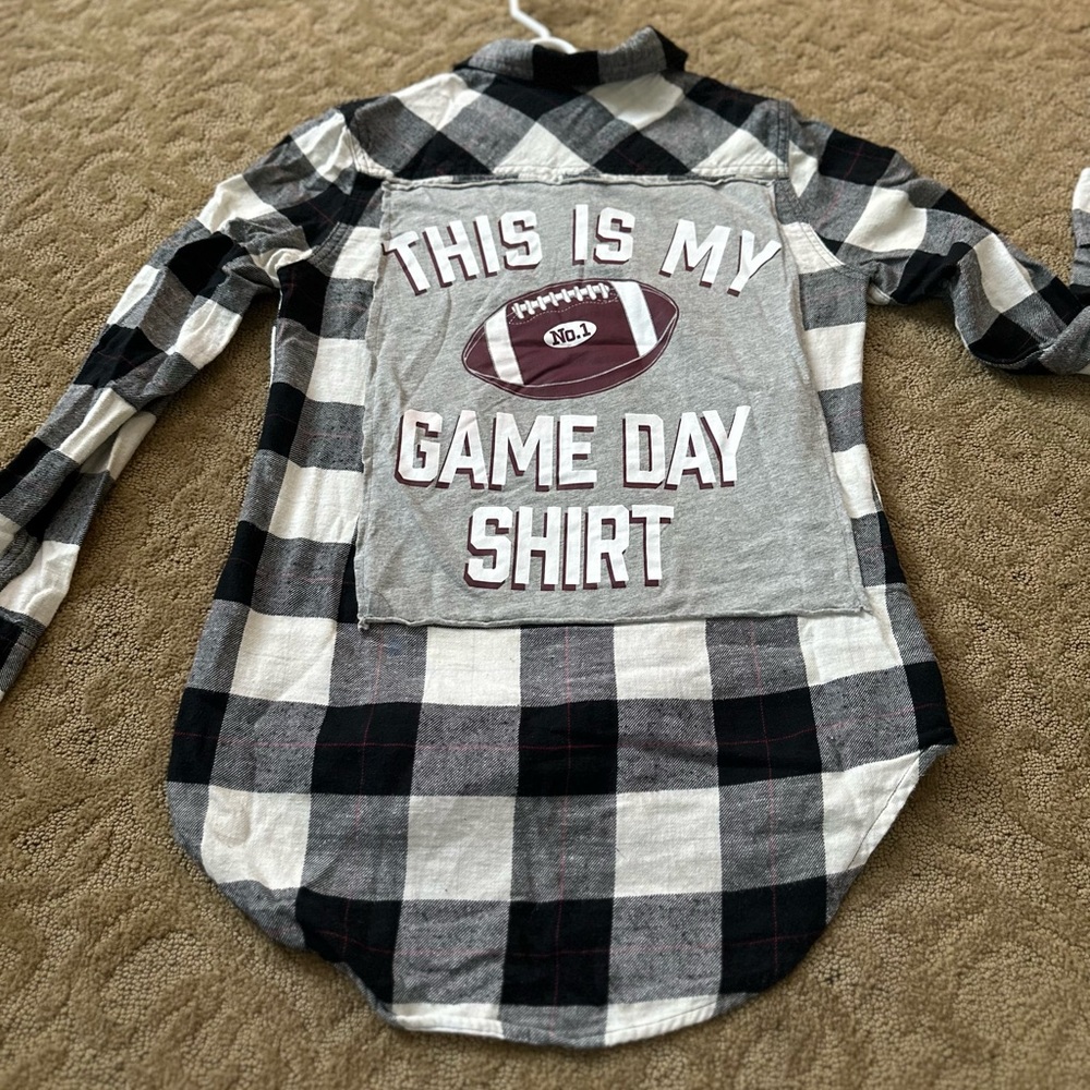 Merona Black and White Button Down Shirt with Graphic Design